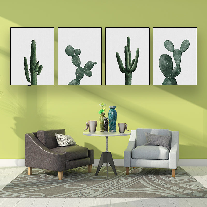 Tropical Plant Cactus Wall Art Green Textured Surface Canvas Print for Sitting Room Clearhalo 'Art Gallery' 'Canvas Art' 'Coastal Art Gallery' 'Tropical' Arts' 1628495