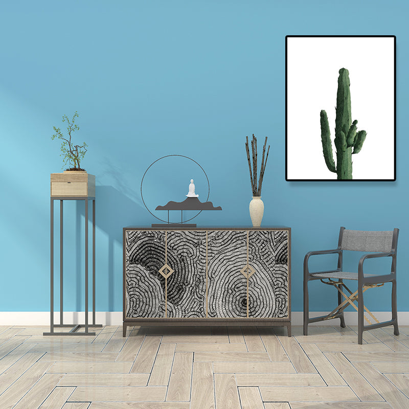 Tropical Plant Cactus Wall Art Green Textured Surface Canvas Print for Sitting Room Green Design 1 Clearhalo 'Art Gallery' 'Canvas Art' 'Coastal Art Gallery' 'Tropical' Arts' 1628501