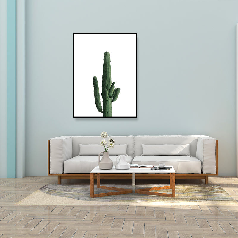 Tropical Plant Cactus Wall Art Green Textured Surface Canvas Print for Sitting Room Clearhalo 'Art Gallery' 'Canvas Art' 'Coastal Art Gallery' 'Tropical' Arts' 1628502
