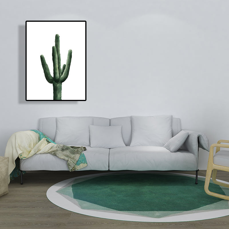Tropical Plant Cactus Wall Art Green Textured Surface Canvas Print for Sitting Room Green Design 2 Clearhalo 'Art Gallery' 'Canvas Art' 'Coastal Art Gallery' 'Tropical' Arts' 1628508
