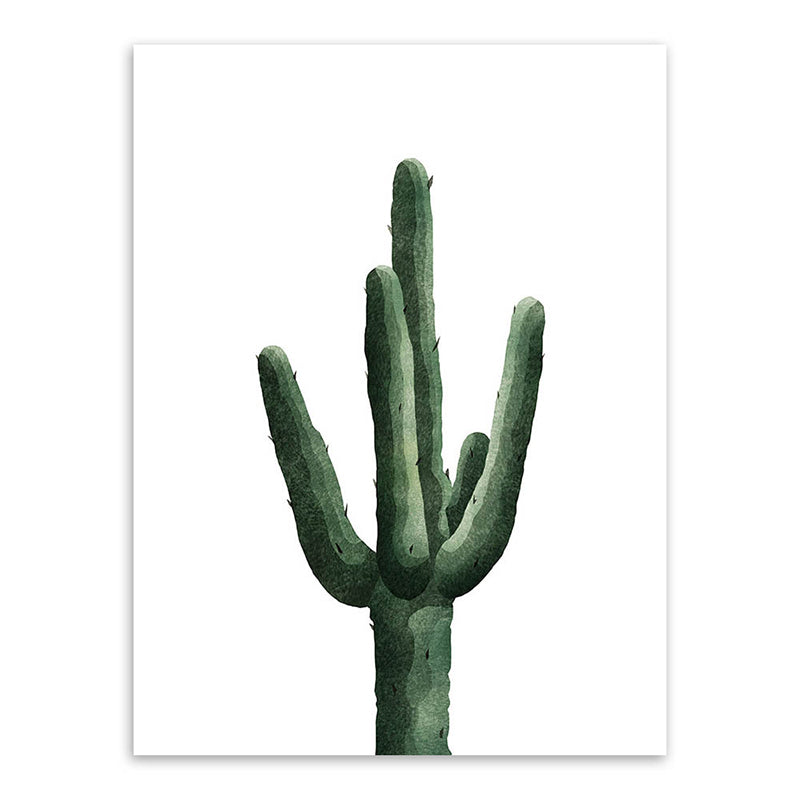 Tropical Plant Cactus Wall Art Green Textured Surface Canvas Print for Sitting Room Clearhalo 'Art Gallery' 'Canvas Art' 'Coastal Art Gallery' 'Tropical' Arts' 1628511