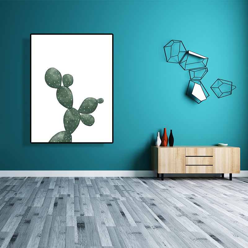 Tropical Plant Cactus Wall Art Green Textured Surface Canvas Print for Sitting Room Green Design 3 Clearhalo 'Art Gallery' 'Canvas Art' 'Coastal Art Gallery' 'Tropical' Arts' 1628515
