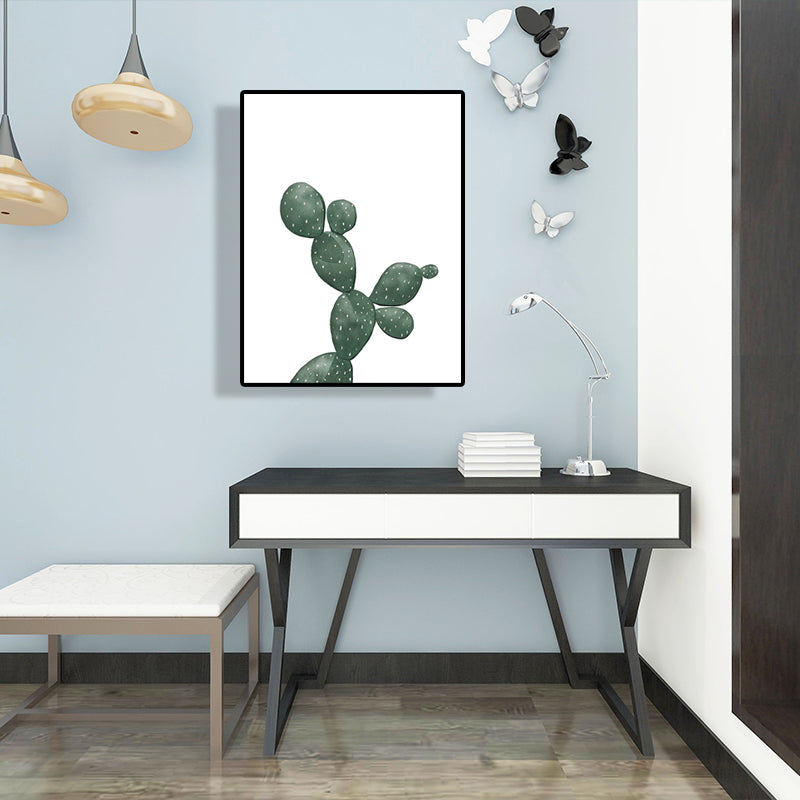 Tropical Plant Cactus Wall Art Green Textured Surface Canvas Print for Sitting Room Clearhalo 'Art Gallery' 'Canvas Art' 'Coastal Art Gallery' 'Tropical' Arts' 1628516