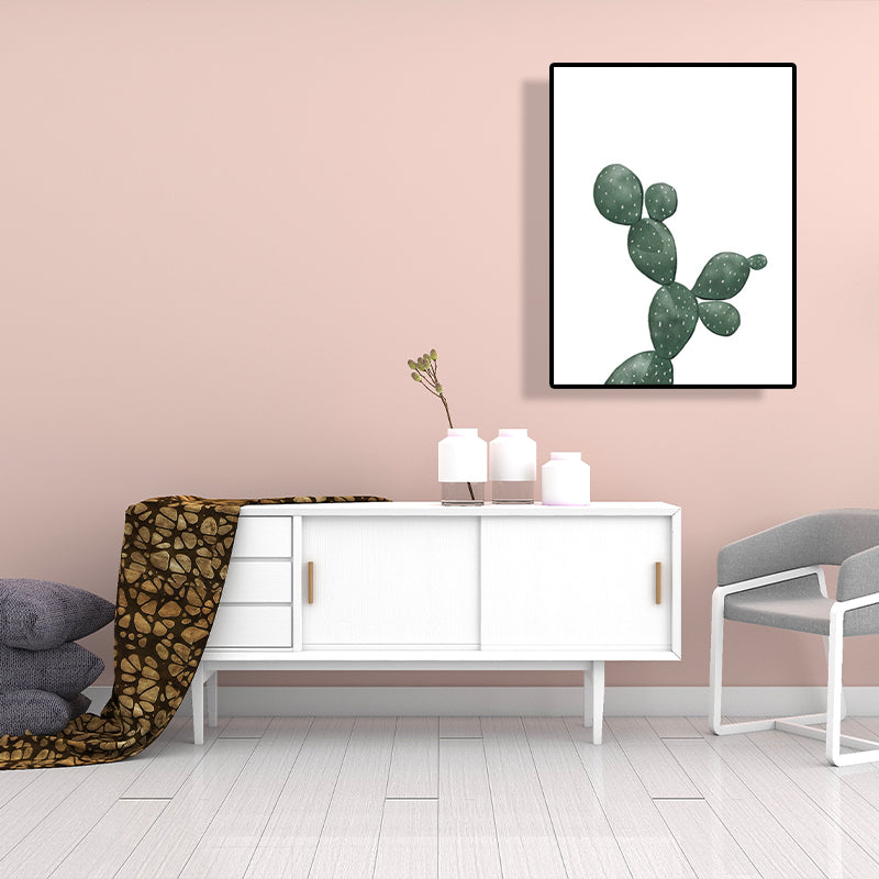 Tropical Plant Cactus Wall Art Green Textured Surface Canvas Print for Sitting Room Clearhalo 'Art Gallery' 'Canvas Art' 'Coastal Art Gallery' 'Tropical' Arts' 1628517