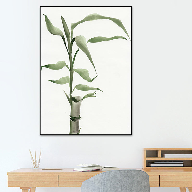 Chinese Bamboo Painting Wall Decor Canvas Textured Green Wall Art for Living Room - Green - Design 1 - Clearhalo - 'Arts' - 'Canvas Art' - 1628529