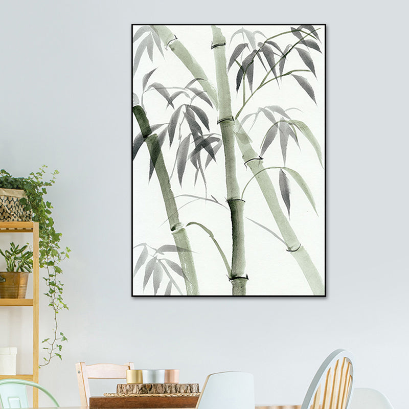 Chinese Bamboo Painting Wall Decor Canvas Textured Green Wall Art for Living Room - Green - Design 2 - Clearhalo - 'Arts' - 'Canvas Art' - 1628535