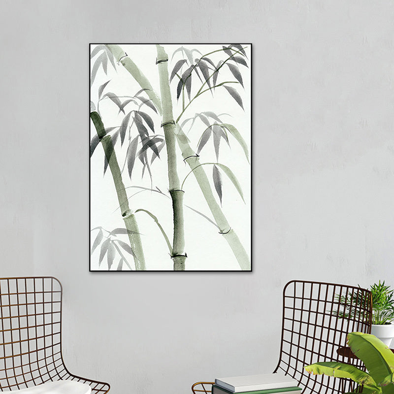 Chinese Bamboo Painting Wall Decor Canvas Textured Green Wall Art for Living Room Clearhalo 'Arts' 'Canvas Art' 1628536