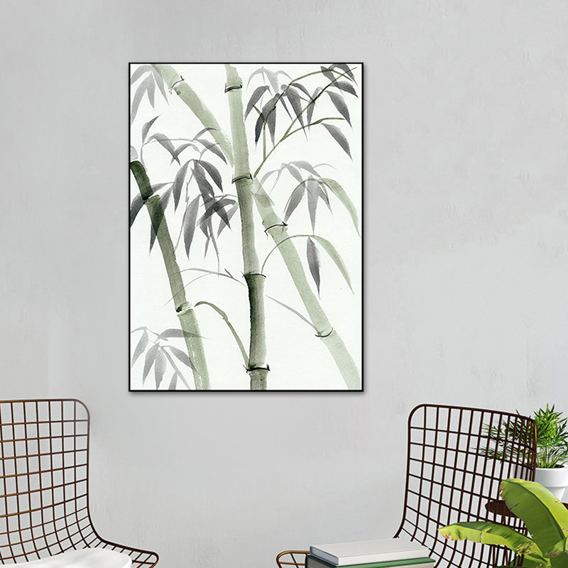 Chinese Bamboo Painting Wall Decor Canvas Textured Green Wall Art for Living Room - Clearhalo - 'Arts' - 'Canvas Art' - 1628536