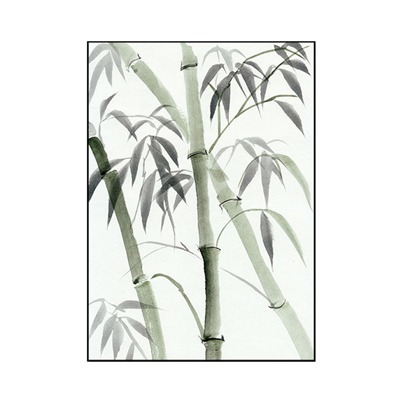 Chinese Bamboo Painting Wall Decor Canvas Textured Green Wall Art for Living Room - Clearhalo - 'Arts' - 'Canvas Art' - 1628537