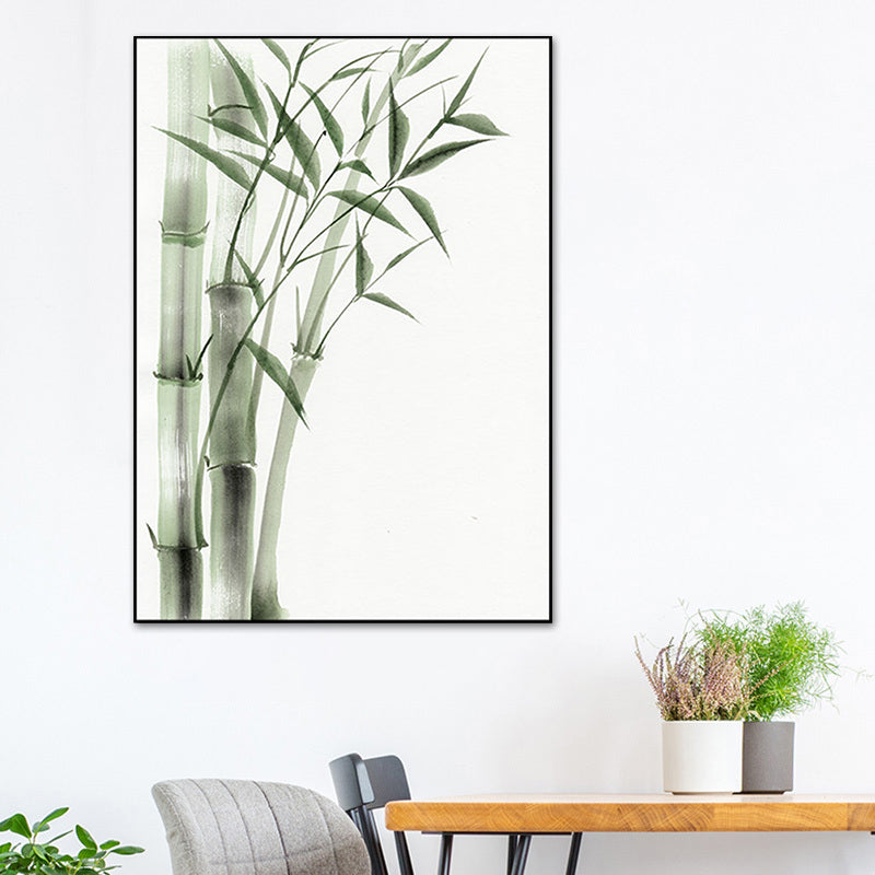 Chinese Bamboo Painting Wall Decor Canvas Textured Green Wall Art for Living Room Green Design 3 Clearhalo 'Arts' 'Canvas Art' 1628541