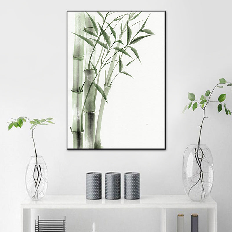 Chinese Bamboo Painting Wall Decor Canvas Textured Green Wall Art for Living Room Clearhalo 'Arts' 'Canvas Art' 1628542