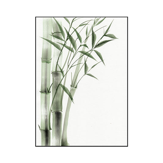 Chinese Bamboo Painting Wall Decor Canvas Textured Green Wall Art for Living Room - Clearhalo - 'Arts' - 'Canvas Art' - 1628543