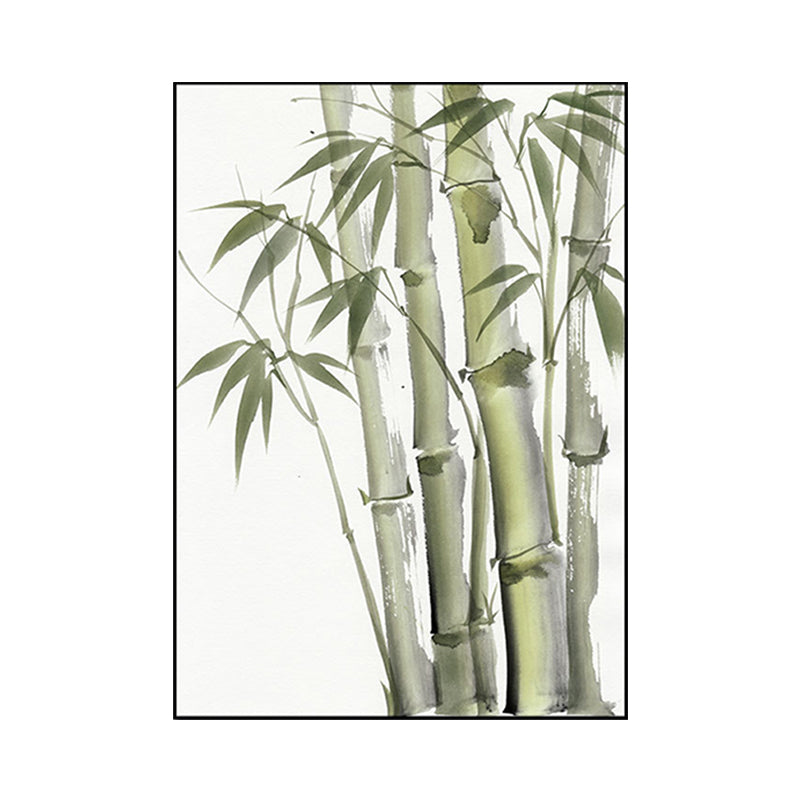 Chinese Bamboo Painting Wall Decor Canvas Textured Green Wall Art for Living Room - Clearhalo - 'Arts' - 'Canvas Art' - 1628550