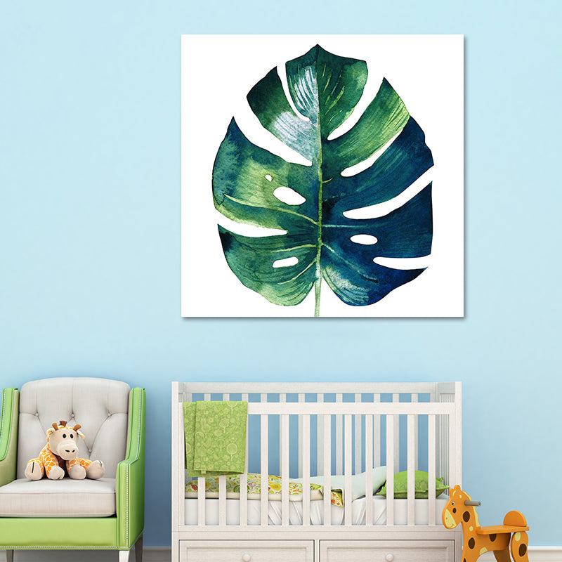 Stylish Tropical Plant Leaves Art Print for Bedroom Botanical Wall Decor in Green Green Design 3 Clearhalo 'Art Gallery' 'Canvas Art' 'Coastal Art Gallery' 'Tropical' Arts' 1628561