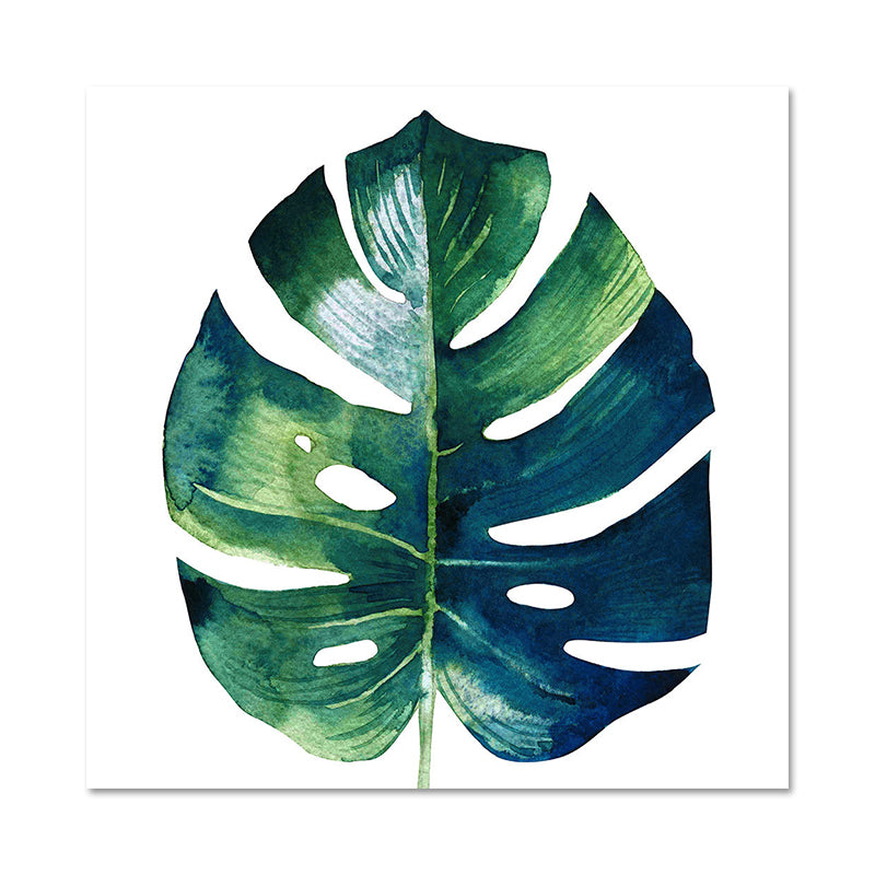 Stylish Tropical Plant Leaves Art Print for Bedroom Botanical Wall Decor in Green Clearhalo 'Art Gallery' 'Canvas Art' 'Coastal Art Gallery' 'Tropical' Arts' 1628564