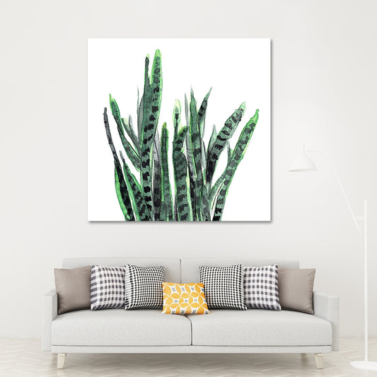 Stylish Tropical Plant Leaves Art Print for Bedroom Botanical Wall Decor in Green Clearhalo 'Art Gallery' 'Canvas Art' 'Coastal Art Gallery' 'Tropical' Arts' 1628570