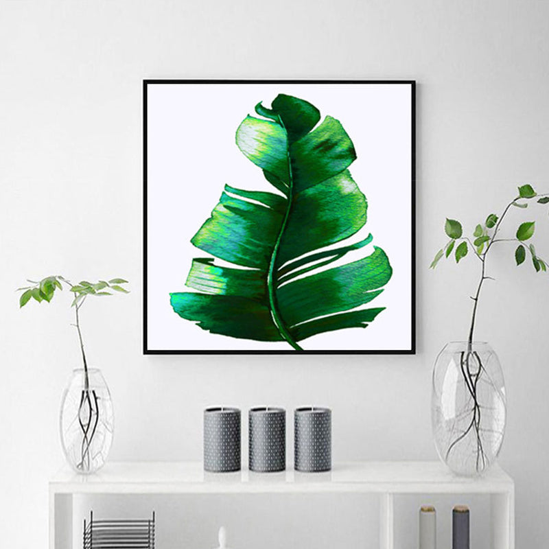 Stylish Tropical Plant Leaves Art Print for Bedroom Botanical Wall Decor in Green Green Design 2 Clearhalo 'Art Gallery' 'Canvas Art' 'Coastal Art Gallery' 'Tropical' Arts' 1628575