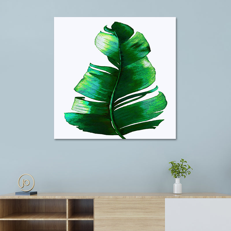 Stylish Tropical Plant Leaves Art Print for Bedroom Botanical Wall Decor in Green Clearhalo 'Art Gallery' 'Canvas Art' 'Coastal Art Gallery' 'Tropical' Arts' 1628577