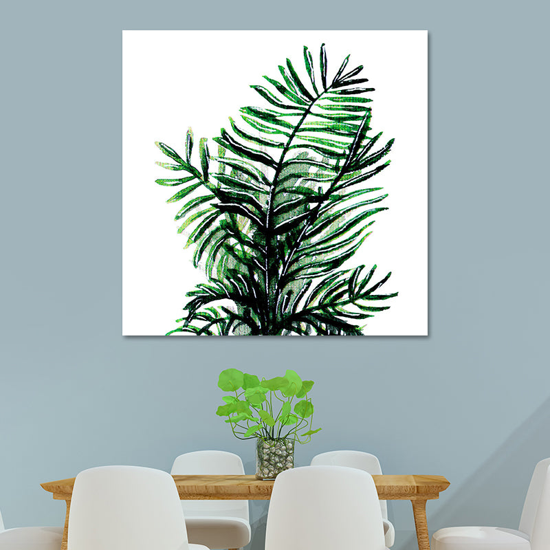 Stylish Tropical Plant Leaves Art Print for Bedroom Botanical Wall Decor in Green Green Design 4 Clearhalo 'Art Gallery' 'Canvas Art' 'Coastal Art Gallery' 'Tropical' Arts' 1628582