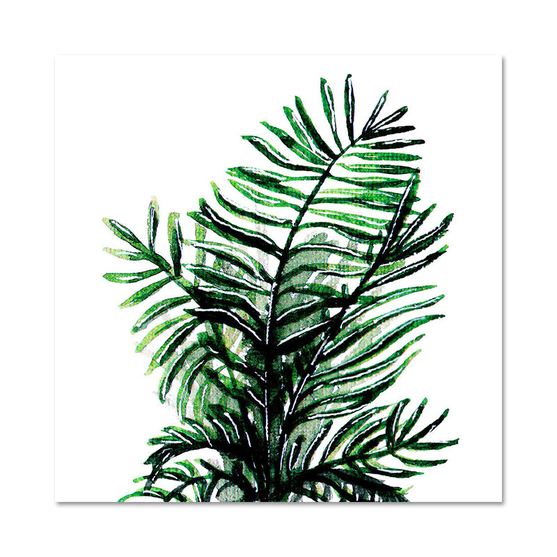 Stylish Tropical Plant Leaves Art Print for Bedroom Botanical Wall Decor in Green Clearhalo 'Art Gallery' 'Canvas Art' 'Coastal Art Gallery' 'Tropical' Arts' 1628585