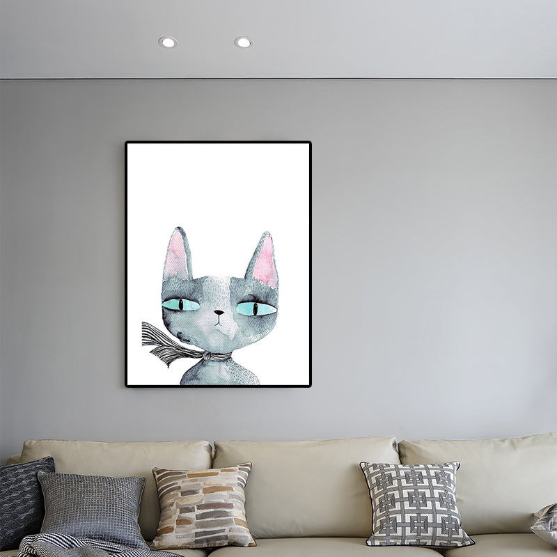 Animal Print Wall Art Living Room Pot Plant Canvas Painting in White for House Decor Clearhalo 'Art Gallery' 'Canvas Art' 'Kids' Arts' 1628667