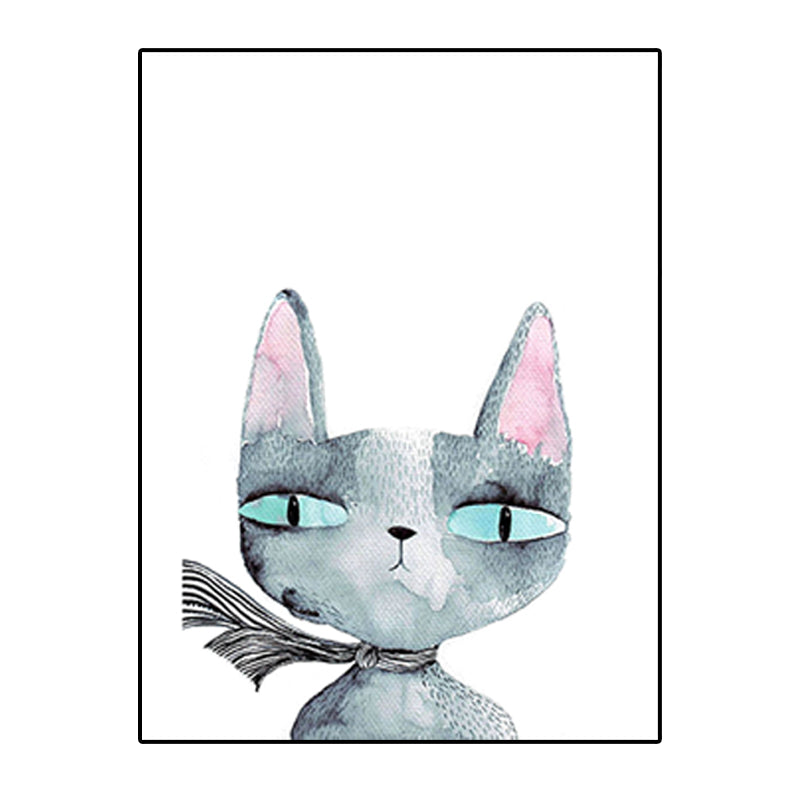 Animal Print Wall Art Living Room Pot Plant Canvas Painting in White for House Decor Clearhalo 'Art Gallery' 'Canvas Art' 'Kids' Arts' 1628669