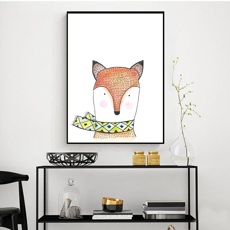 Animal Print Wall Art Living Room Pot Plant Canvas Painting in White for House Decor White Design 2 Clearhalo 'Art Gallery' 'Canvas Art' 'Kids' Arts' 1628673