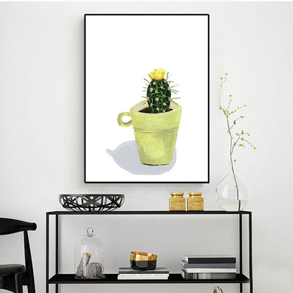 Animal Print Wall Art Living Room Pot Plant Canvas Painting in White for House Decor White Design 3 Clearhalo 'Art Gallery' 'Canvas Art' 'Kids' Arts' 1628680