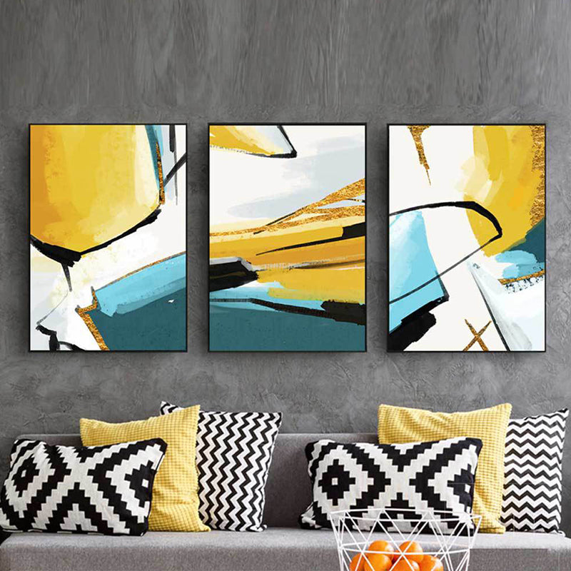 Contemporary Abstract Painting Canvas Yellow Textured Wall Art Decor for Living Room Clearhalo 'Art Gallery' 'Canvas Art' 'Contemporary Art Gallery' 'Modern' Arts' 1628688