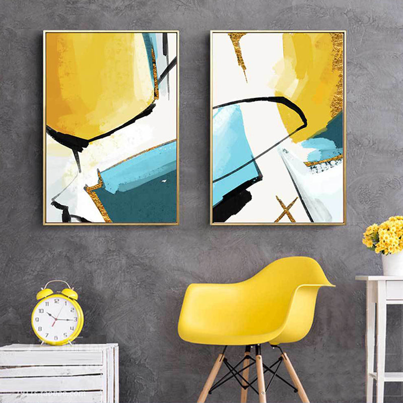 Contemporary Abstract Painting Canvas Yellow Textured Wall Art Decor for Living Room Clearhalo 'Art Gallery' 'Canvas Art' 'Contemporary Art Gallery' 'Modern' Arts' 1628689