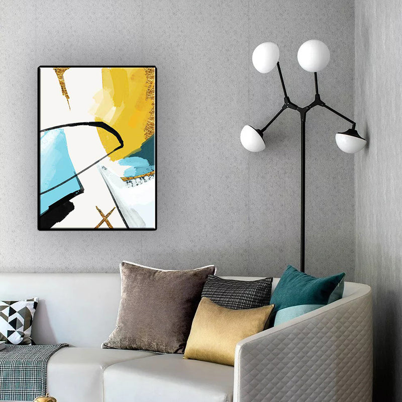 Contemporary Abstract Painting Canvas Yellow Textured Wall Art Decor for Living Room Yellow Design 3 Clearhalo 'Art Gallery' 'Canvas Art' 'Contemporary Art Gallery' 'Modern' Arts' 1628694