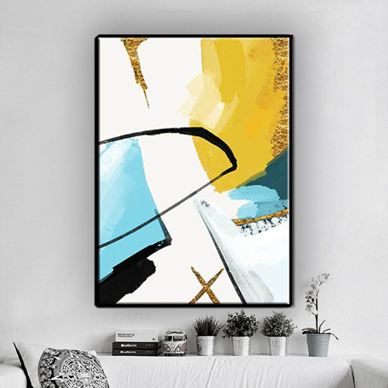Contemporary Abstract Painting Canvas Yellow Textured Wall Art Decor for Living Room Clearhalo 'Art Gallery' 'Canvas Art' 'Contemporary Art Gallery' 'Modern' Arts' 1628696