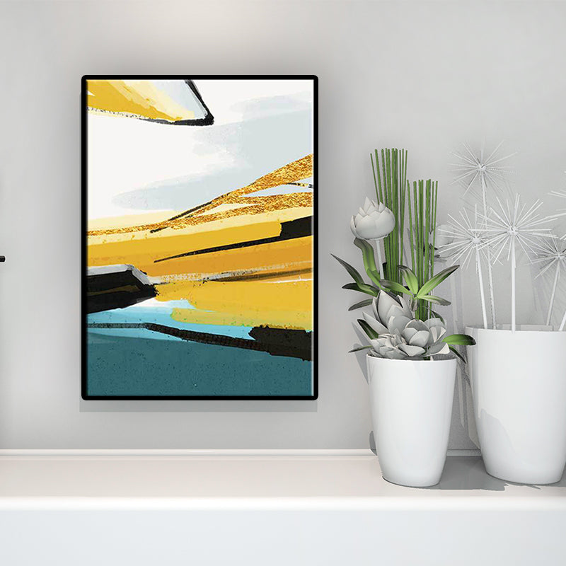 Contemporary Abstract Painting Canvas Yellow Textured Wall Art Decor for Living Room Yellow Design 2 Clearhalo 'Art Gallery' 'Canvas Art' 'Contemporary Art Gallery' 'Modern' Arts' 1628701