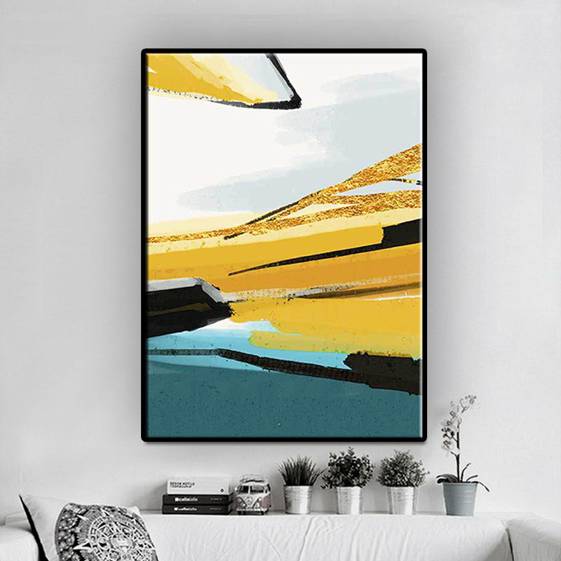 Contemporary Abstract Painting Canvas Yellow Textured Wall Art Decor for Living Room Clearhalo 'Art Gallery' 'Canvas Art' 'Contemporary Art Gallery' 'Modern' Arts' 1628702