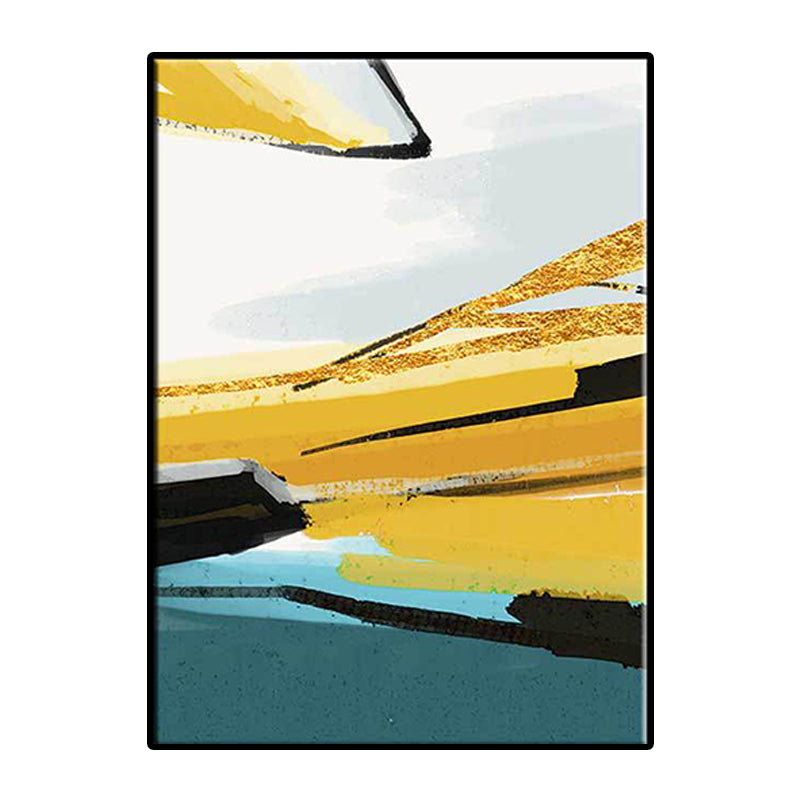 Contemporary Abstract Painting Canvas Yellow Textured Wall Art Decor for Living Room Clearhalo 'Art Gallery' 'Canvas Art' 'Contemporary Art Gallery' 'Modern' Arts' 1628704