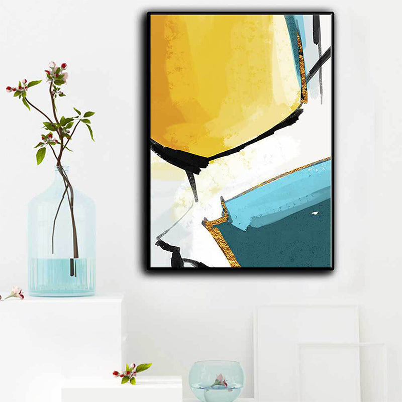 Contemporary Abstract Painting Canvas Yellow Textured Wall Art Decor for Living Room Yellow Design 1 Clearhalo 'Art Gallery' 'Canvas Art' 'Contemporary Art Gallery' 'Modern' Arts' 1628708