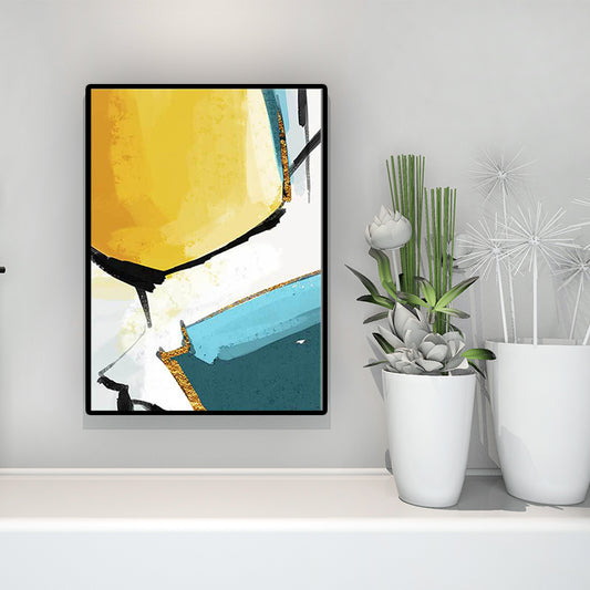 Contemporary Abstract Painting Canvas Yellow Textured Wall Art Decor for Living Room Clearhalo 'Art Gallery' 'Canvas Art' 'Contemporary Art Gallery' 'Modern' Arts' 1628709