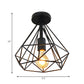 1 Head Semi Flush Light Industrial Stylish Cage Diamond Metallic Ceiling Light Fixture in Black/White for Bedroom Clearhalo 'Ceiling Lights' 'Close To Ceiling Lights' 'Close to ceiling' 'Semi-flushmount' Lighting' 162871