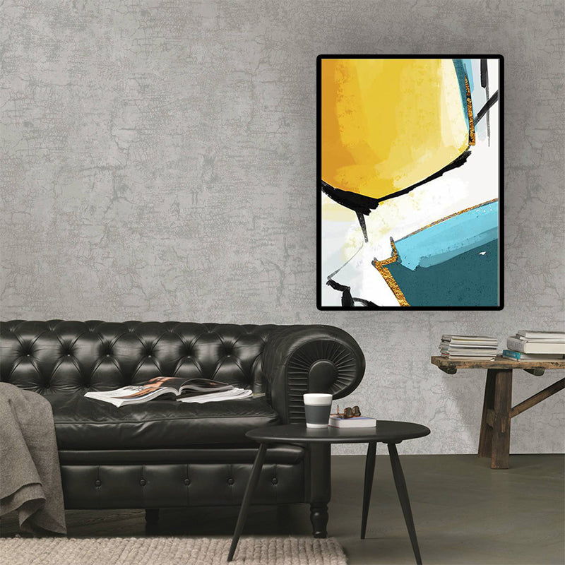 Contemporary Abstract Painting Canvas Yellow Textured Wall Art Decor for Living Room Clearhalo 'Art Gallery' 'Canvas Art' 'Contemporary Art Gallery' 'Modern' Arts' 1628710