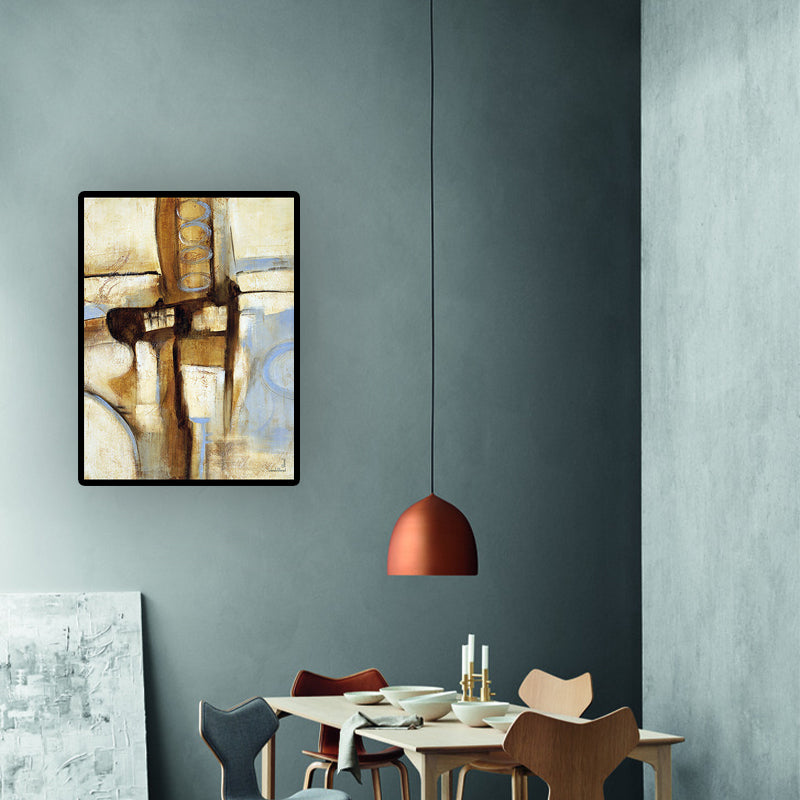 Modern Wall Art Brown and Blue Abstract Pattern Canvas Print for Sitting Room Brown Design 1 Clearhalo 'Art Gallery' 'Canvas Art' 'Contemporary Art Gallery' 'Modern' Arts' 1628729