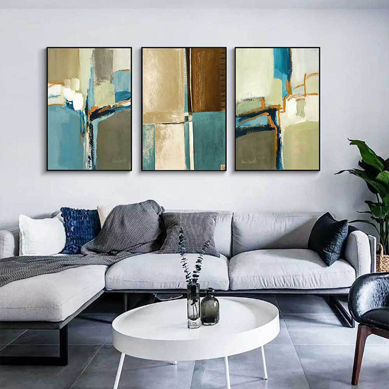 Canvas Blue Wall Decoration Modern Style Abstract Wall Art Print in Blue for Home Clearhalo 'Art Gallery' 'Canvas Art' 'Contemporary Art Gallery' 'Modern' Arts' 1628738
