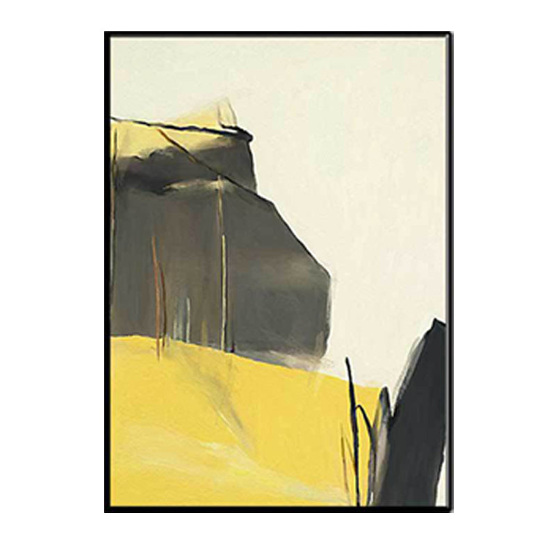 Abstract Canvas Wall Art Contemporary Textured Wall Decor in Yellow and Black for Room Clearhalo 'Art Gallery' 'Canvas Art' 'Contemporary Art Gallery' 'Modern' Arts' 1628774