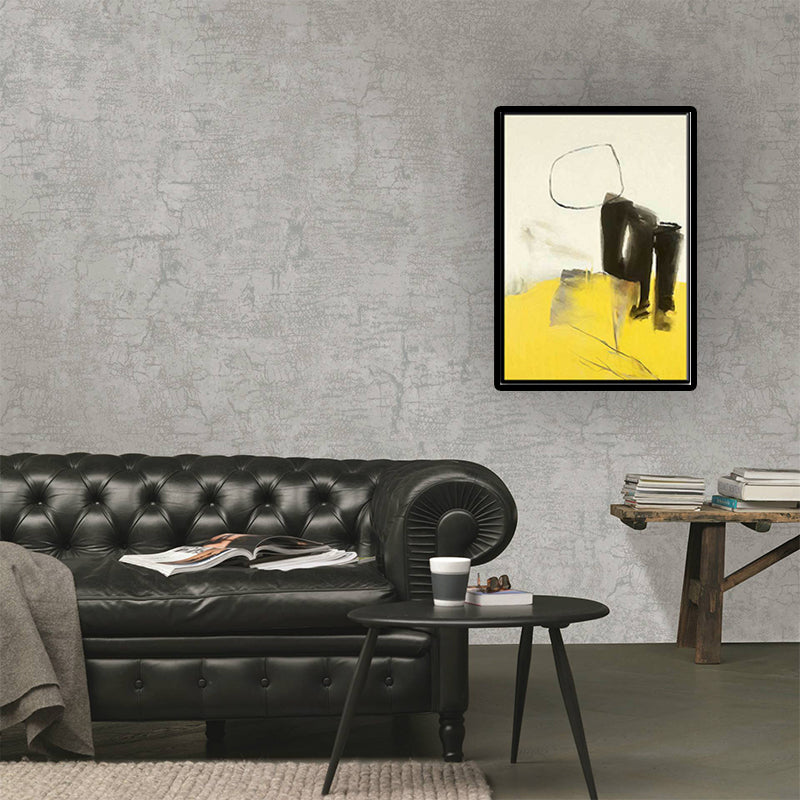 Abstract Canvas Wall Art Contemporary Textured Wall Decor in Yellow and Black for Room Clearhalo 'Art Gallery' 'Canvas Art' 'Contemporary Art Gallery' 'Modern' Arts' 1628780