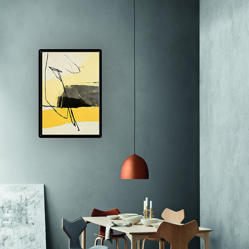 Abstract Canvas Wall Art Contemporary Textured Wall Decor in Yellow and Black for Room Yellow Design 2 Clearhalo 'Art Gallery' 'Canvas Art' 'Contemporary Art Gallery' 'Modern' Arts' 1628785