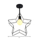 Black 1 Bulb Semi Flush Mount Lighting Loft Stylish Metal Wire Frame Ceiling Lamp with Star Shade for Bedroom Clearhalo 'Ceiling Lights' 'Close To Ceiling Lights' 'Close to ceiling' 'Semi-flushmount' Lighting' 162881