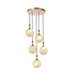 Globe Dinning Room Ceiling Lamp Minimal Crystal Encrusted 3/5 Bulbs Gold Multi Pendant Lighting Fixture Clearhalo 'Ceiling Lights' 'Modern Pendants' 'Modern' 'Pendant Lights' 'Pendants' Lighting' 1629096