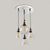 4-Light Multiple Hanging Light with Different Shade Clear Glass Modern Cluster Pendant in Aged Brass, Linear/Round Canopy Clear Round Clearhalo 'Ceiling Lights' 'Glass shade' 'Glass' 'Industrial Pendants' 'Industrial' 'Middle Century Pendants' 'Pendant Lights' 'Pendants' 'Tiffany' Lighting' 16295
