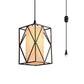 Black Cylinder Pendant Ceiling Light Farmhouse Clear Glass/Fabric 1 Light Living Room Hanging Lamp with Plug Clearhalo 'Ceiling Lights' 'Glass shade' 'Glass' 'Industrial Pendants' 'Industrial' 'Middle Century Pendants' 'Pendant Lights' 'Pendants' 'Tiffany' Lighting' 162996