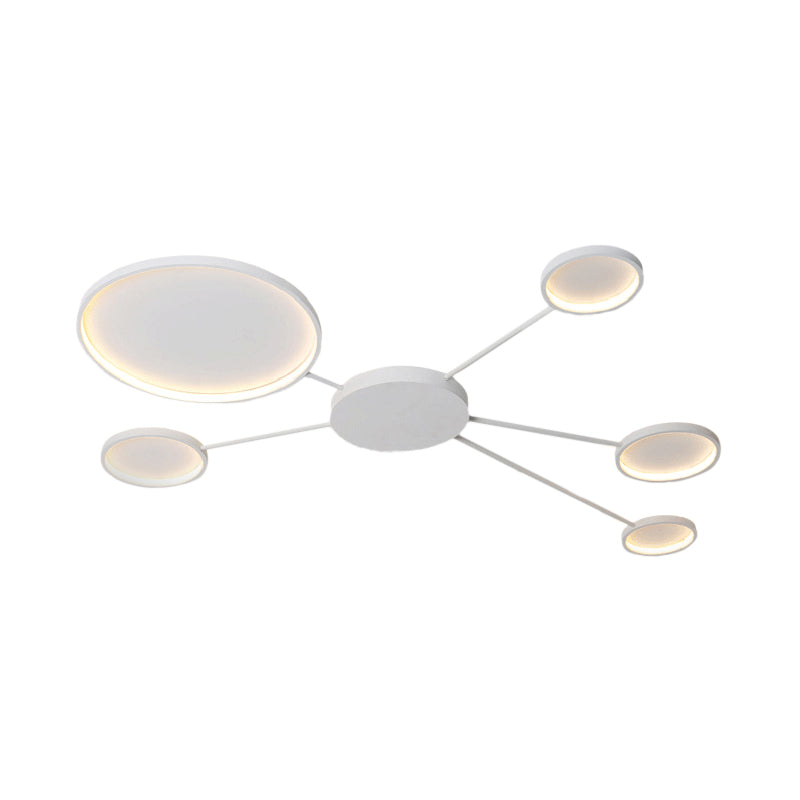 Spoke-Like Acrylic Ceiling Flush Light Simplicity LED Black/White Flushmount in Warm/White Light Clearhalo 'Ceiling Lights' 'Close To Ceiling Lights' 'Close to ceiling' 'Flush mount' Lighting' 163073