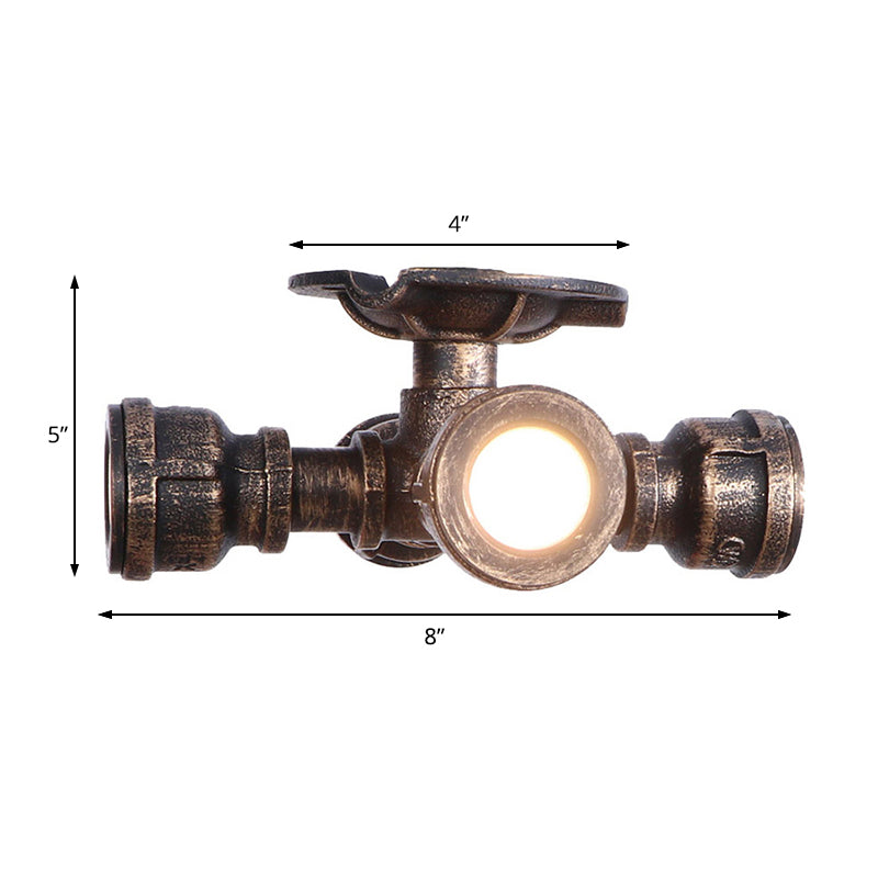 Sputnik Balcony Semi Flush Light with Pipe Rustic Industrial Wrought Iron 4 Lights Aged Bronze Ceiling Fixture Clearhalo 'Ceiling Lights' 'Close To Ceiling Lights' 'Close to ceiling' 'Semi-flushmount' Lighting' 163095